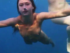 Find-Best-Ass.com presents: See lean naked bodies underwater in ocean