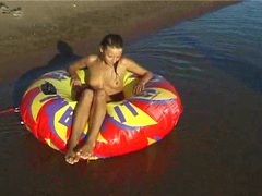 Find-Best-Ass.com presents: Beautiful fresh faced teen plays at the beach nude
