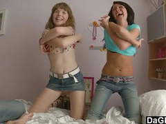 Find-Best-Ass.com presents: Lesbian teen couple seduce a guy