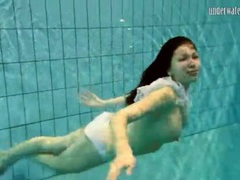 Find-Best-Ass.com presents: Girl in white panties swims in pool