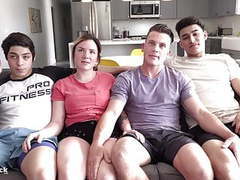 Find-Best-Ass.com presents: Crazy teen 4some. ass splitting huge cock and rimming!