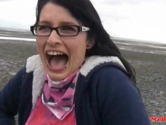 Find-Best-Ass.com presents: Cutie on the beach flashes her sexy tits