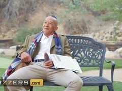 Find-Best-Ass.com presents: Busty ebony mystique squirts at the park before giving a dirty old man the fuck of his life - brazzers
