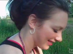 Find-Best-Ass.com presents: Blowjob in a grassy field from cute gf