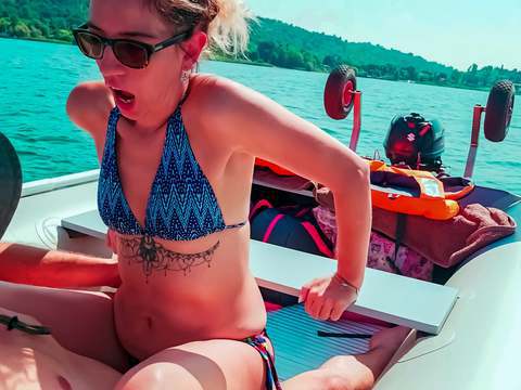 Find-Best-Ass.com presents: Wife gets fucked on a boat and gets a creampie from her husband's best friend