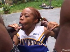 Find-Best-Ass.com presents: Sweet cheerleader double penetrated by black guys