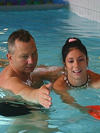 Find-Best-Ass.com presents: Brunette teenage beauty fucked by a horny swim teaching paps
