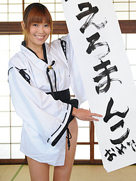 Find-Best-Ass.com presents: Turned on Yuuno Hoshi shows new ways to do calligraphy on the table