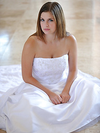 Find-Best-Ass.com presents: Busty glamorous amateur Danielle models wedding gown indoors & by the pool
