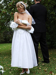 Find-Best-Ass.com presents: Blonde bride Hayley Marie Coppin gets naked on a lawn while taking her vows